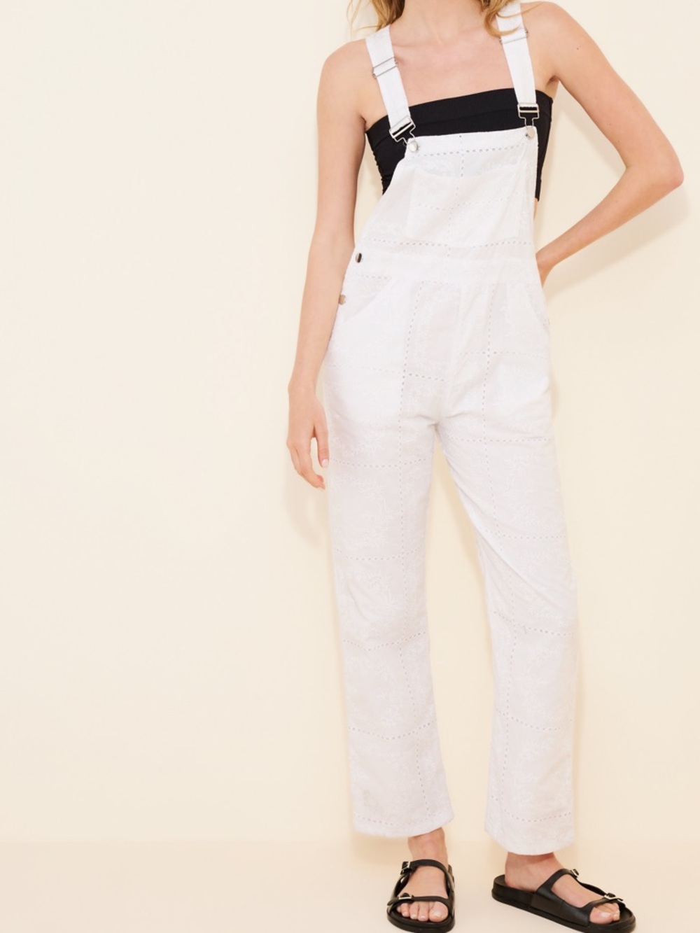 WeWoreWhat White Eyelet Overalls